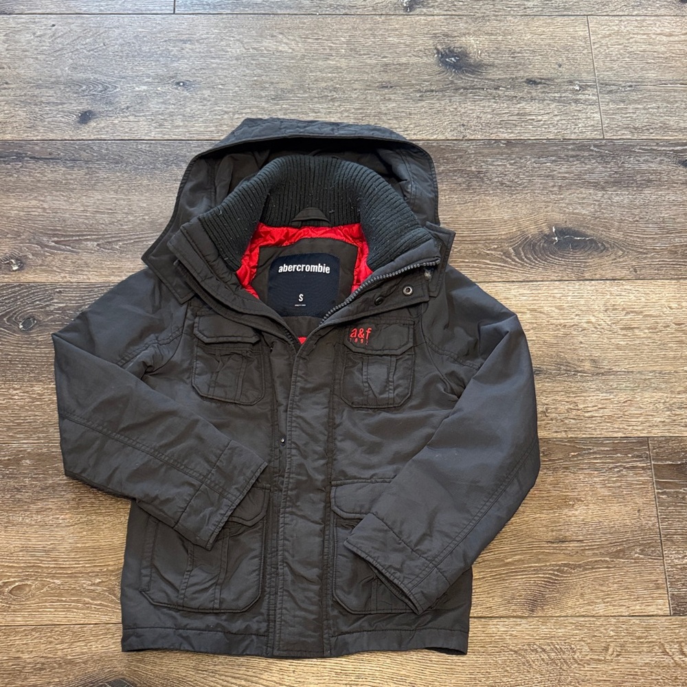 Abercrombie kids boys gray jacket small